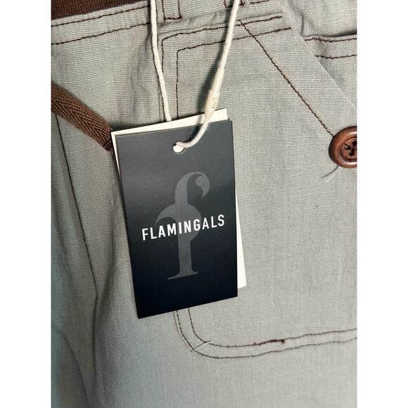 Flamingals NWT 3XL Linen Blend Pull On Bootcut Pants Elastic Waist Stretch - Picture 5 of 10